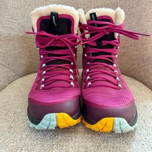 Merrell Women's Berry and Yellow Winter Boots